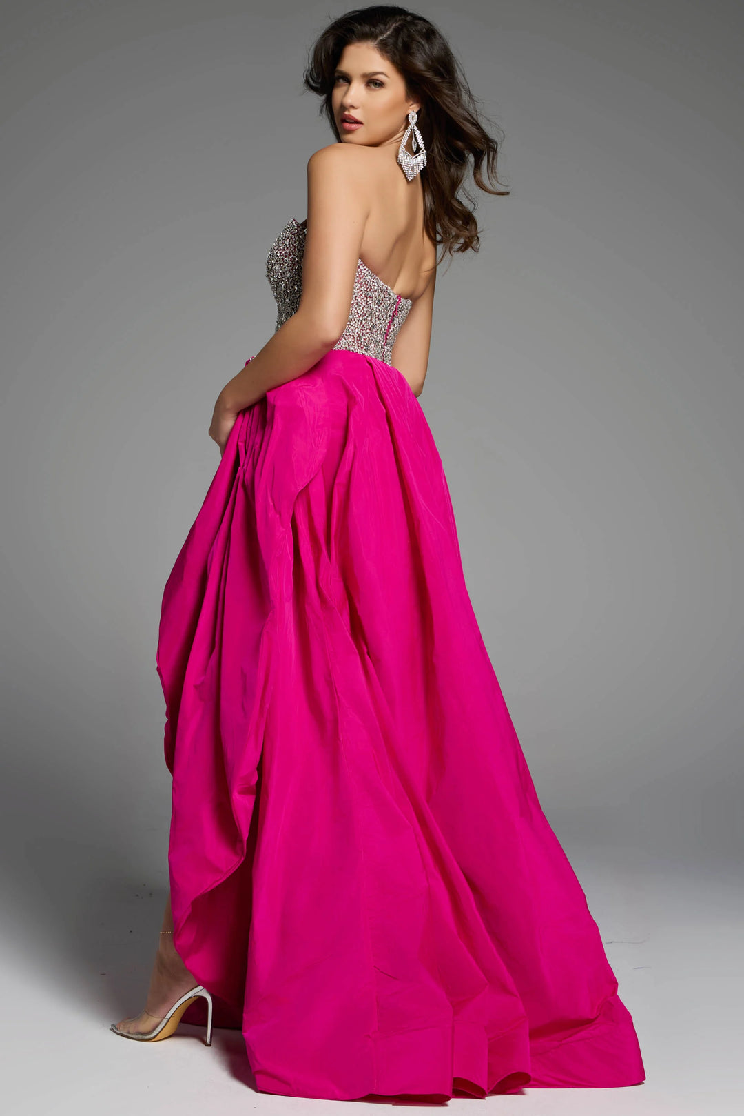 Jovani 41141 Strapless Crystal Embellished Pageant Dress