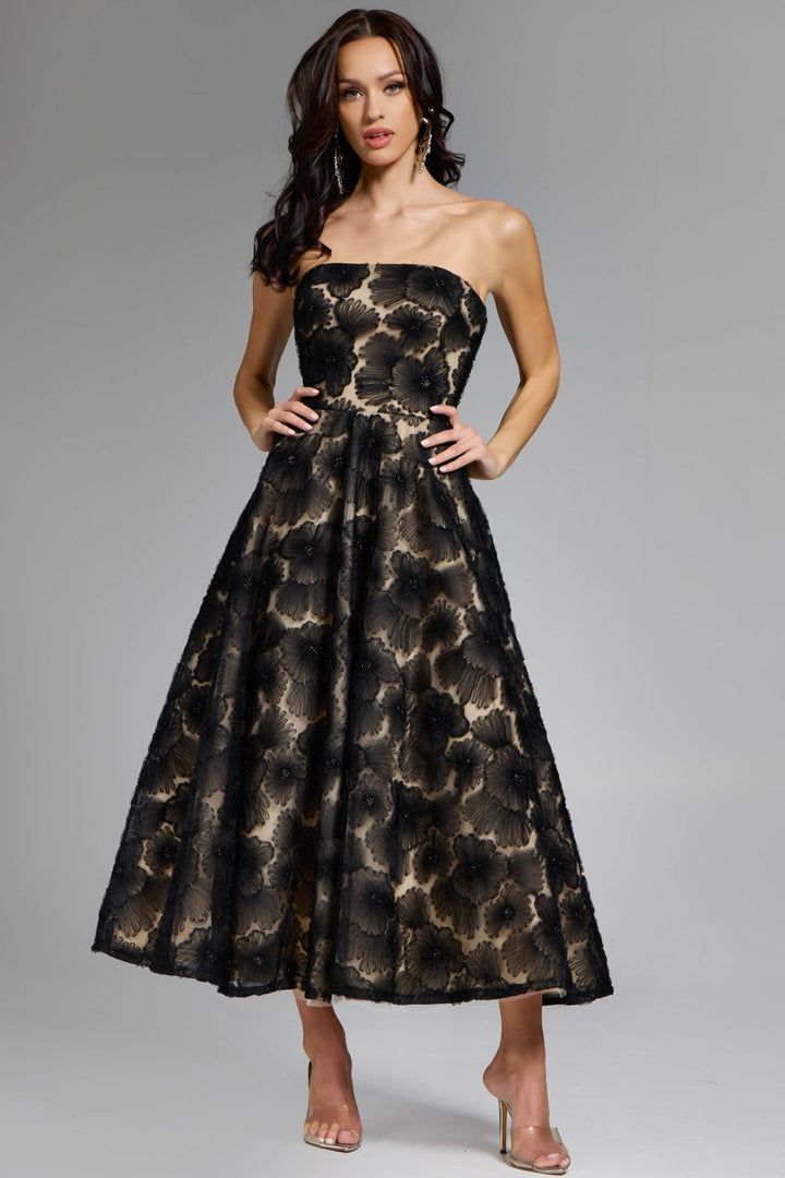 Jovani 41187 Strapless Floral Cocktail Dress