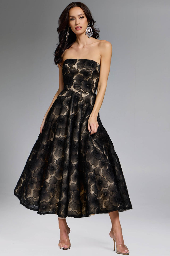 Jovani 41187 Strapless Floral Cocktail Dress