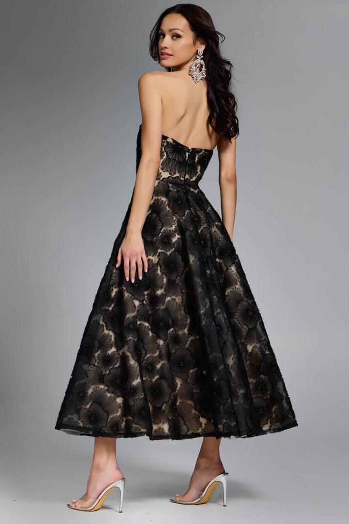 Jovani 41187 Strapless Floral Cocktail Dress