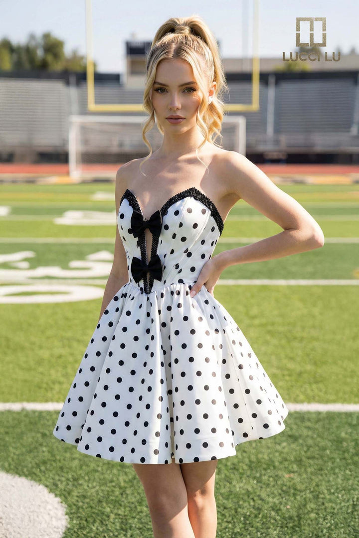 Lucci Lu 4246 Polka Dot Sweetheart Homecoming Dress