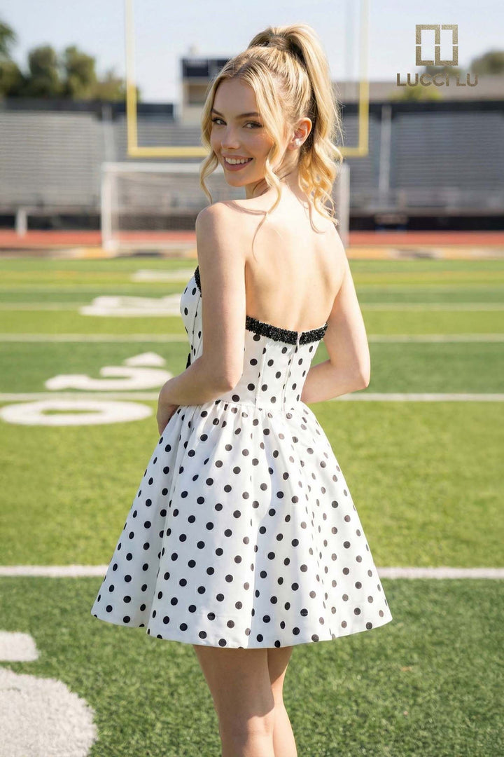 Lucci Lu 4246 Polka Dot Sweetheart Homecoming Dress