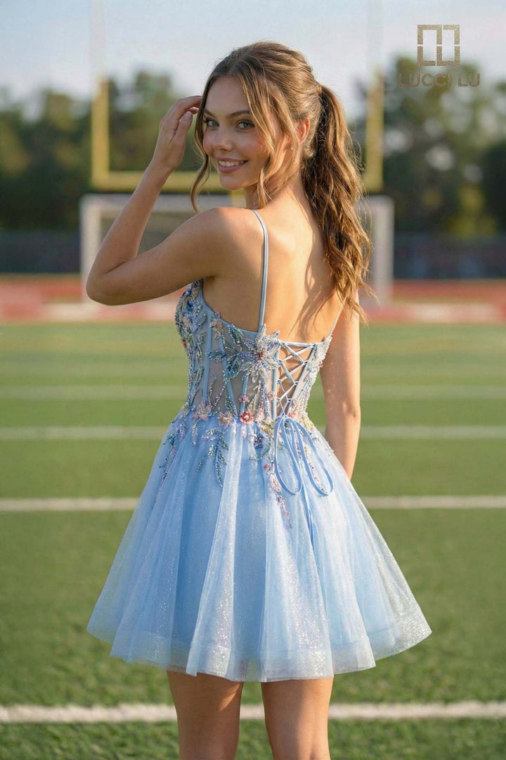 Lucci Lu 4268 Floral Corset Homecoming Dress