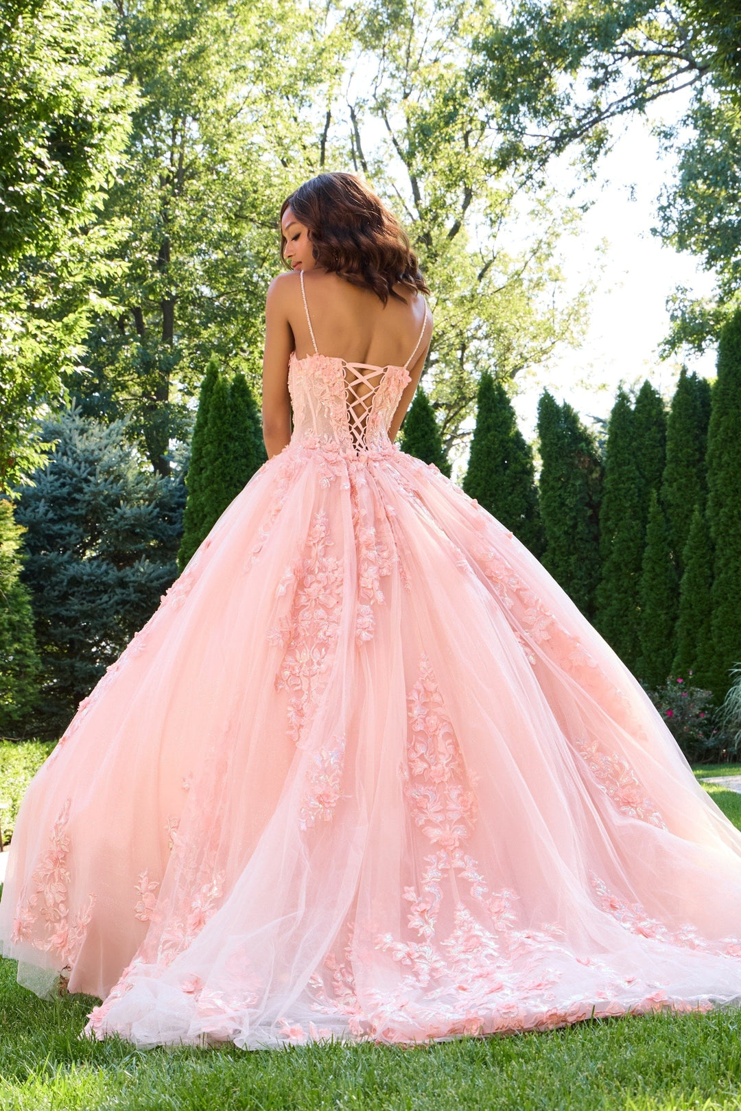 Jovani Q43431 Floral Embellished Off-the-Shoulder Quinceañera Gown