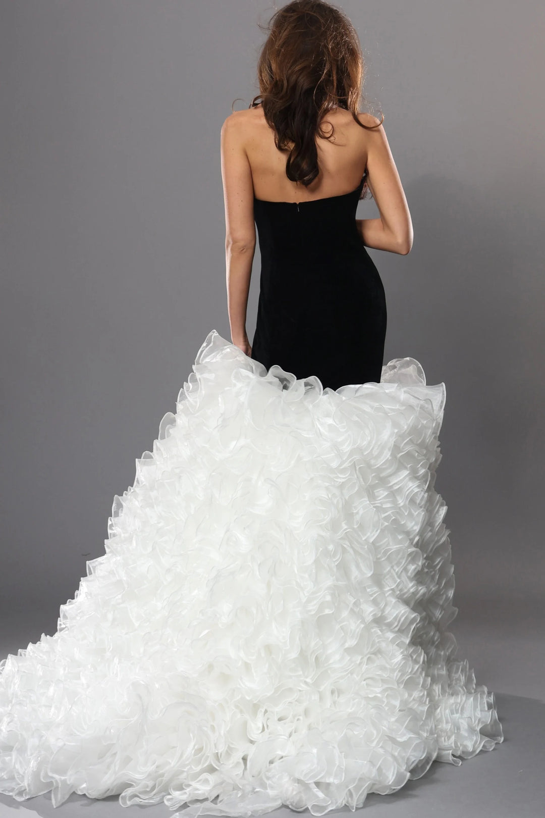 Jovani 45670 Strapless Mermaid Ruffle Pageant Dress