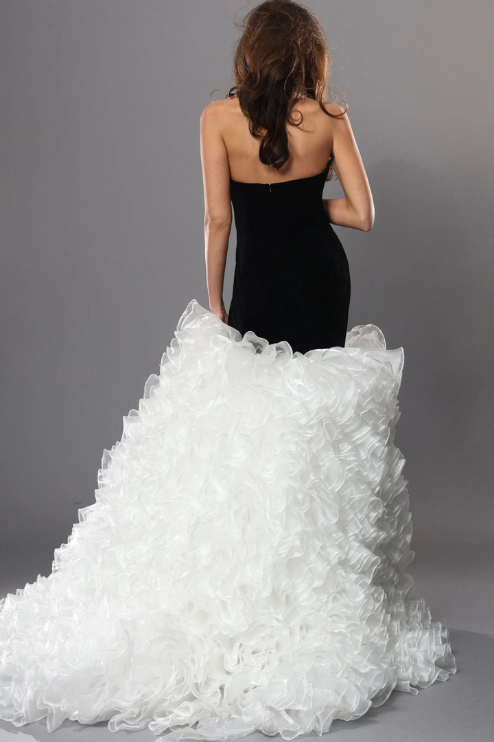Jovani 45670 Strapless Mermaid Ruffle Pageant Dress