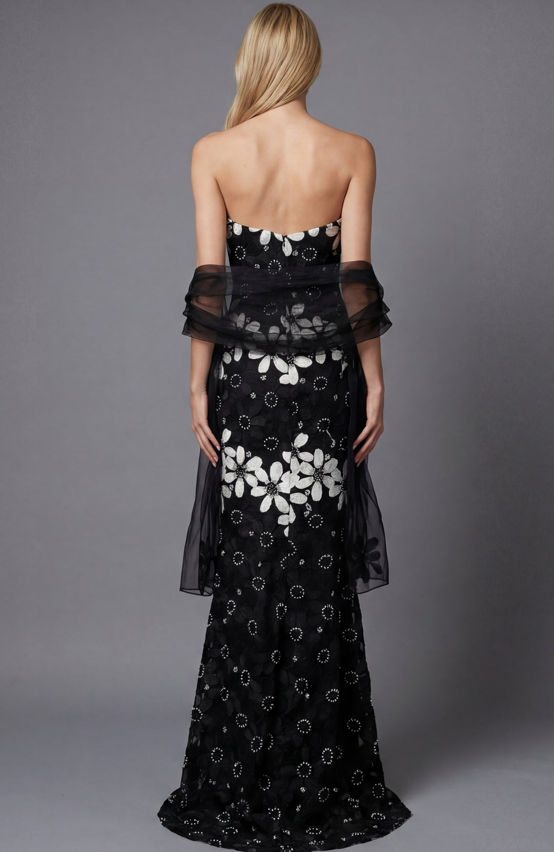Jovani 46261 Floral Appliqué Evening Dress