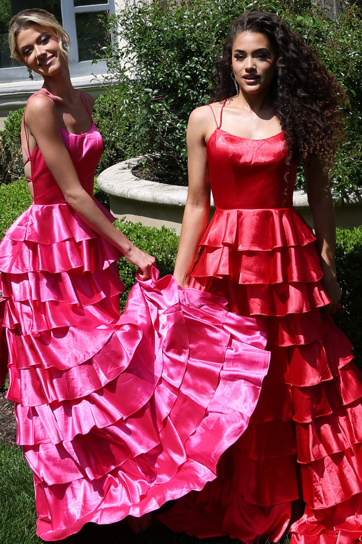 Jovani 48295 Tiered Satin Prom Dress 2026
