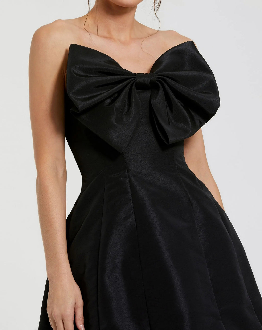 Mac Duggal 49210 Strapless Oversized Bow Fit & Flare Mini Dress