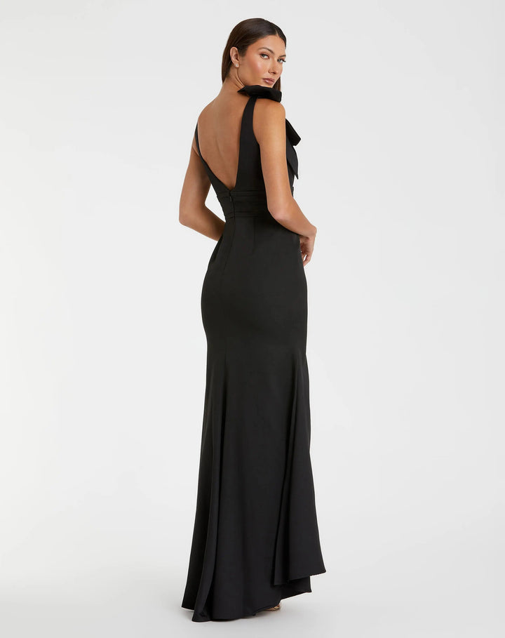 Mac Duggal 49454 Sleeveless V Neck Bow Detail Mermaid Gown