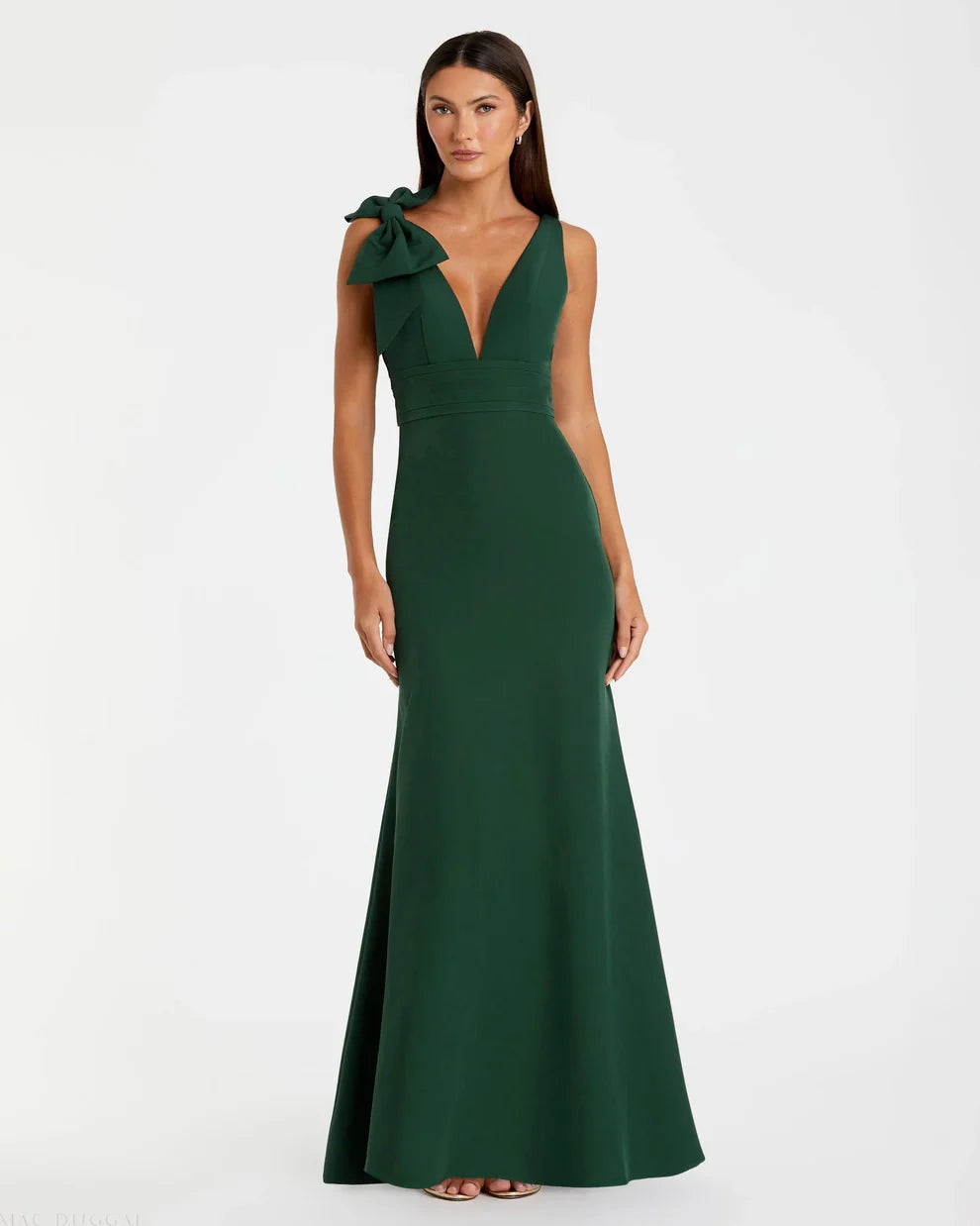 Mac Duggal 49454 Sleeveless V Neck Bow Detail Mermaid Gown