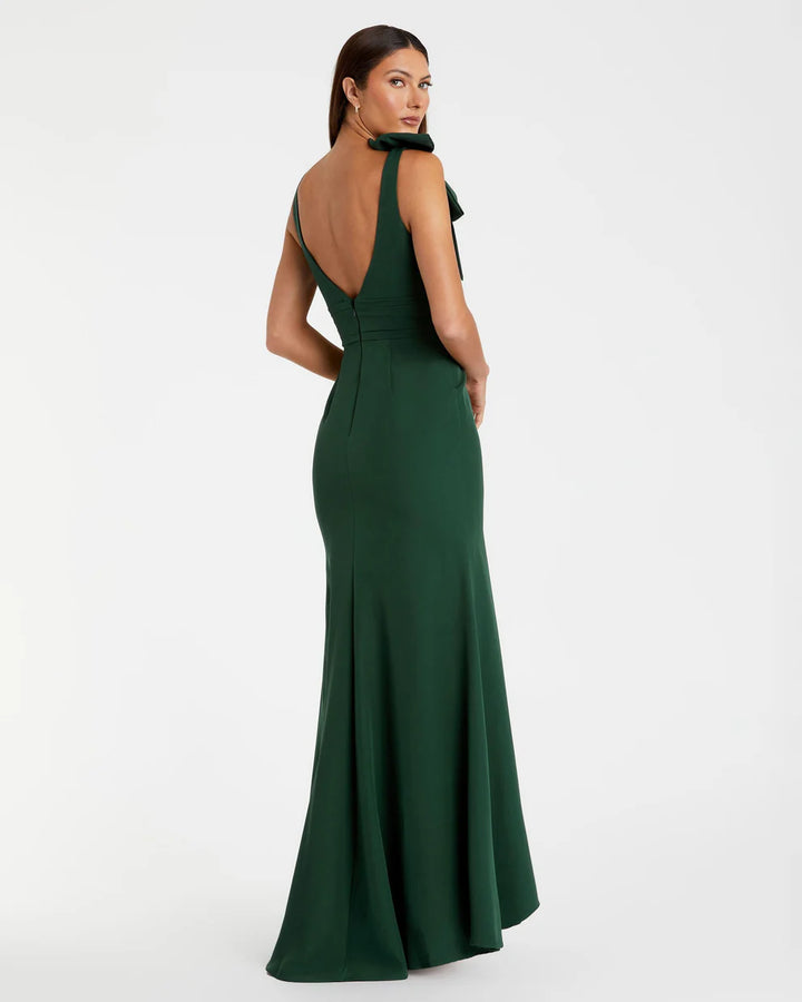 Mac Duggal 49454 Sleeveless V Neck Bow Detail Mermaid Gown