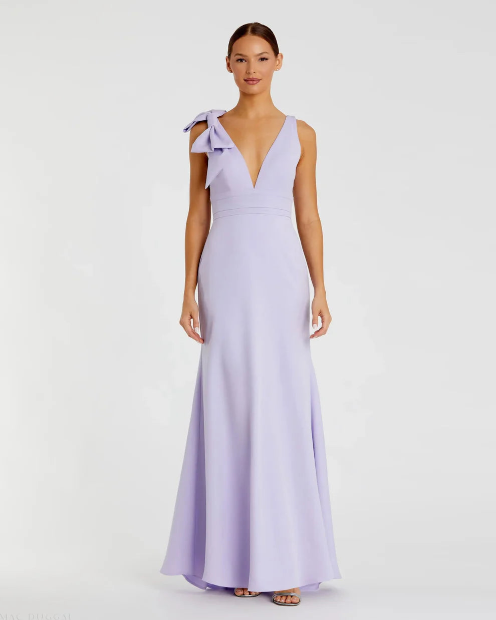 Mac Duggal 49454 Sleeveless V Neck Bow Detail Mermaid Gown