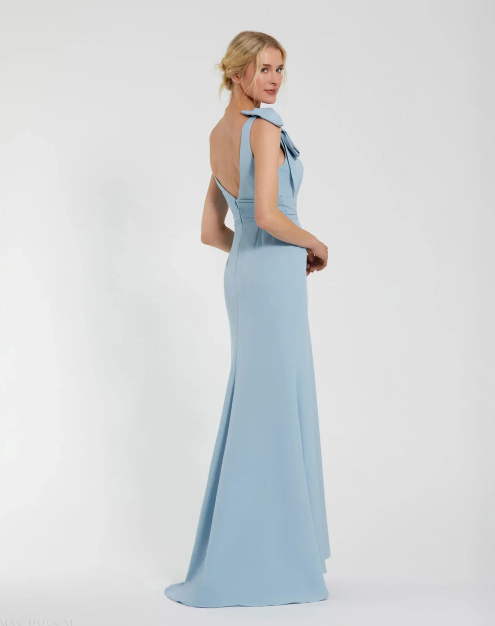 Mac Duggal 49454 Sleeveless V Neck Bow Detail Mermaid Gown
