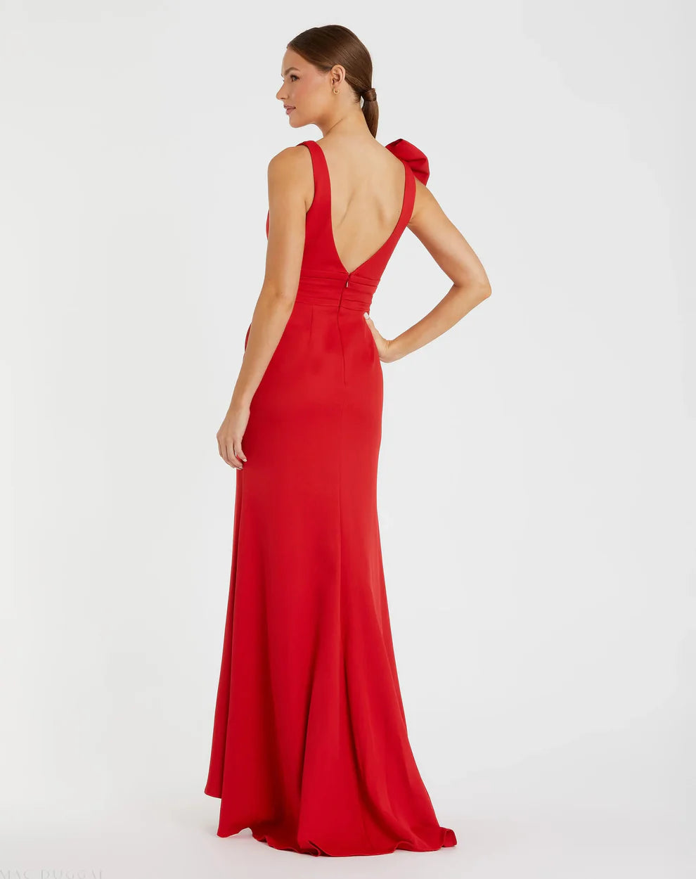 Mac Duggal 49454 Sleeveless V Neck Bow Detail Mermaid Gown
