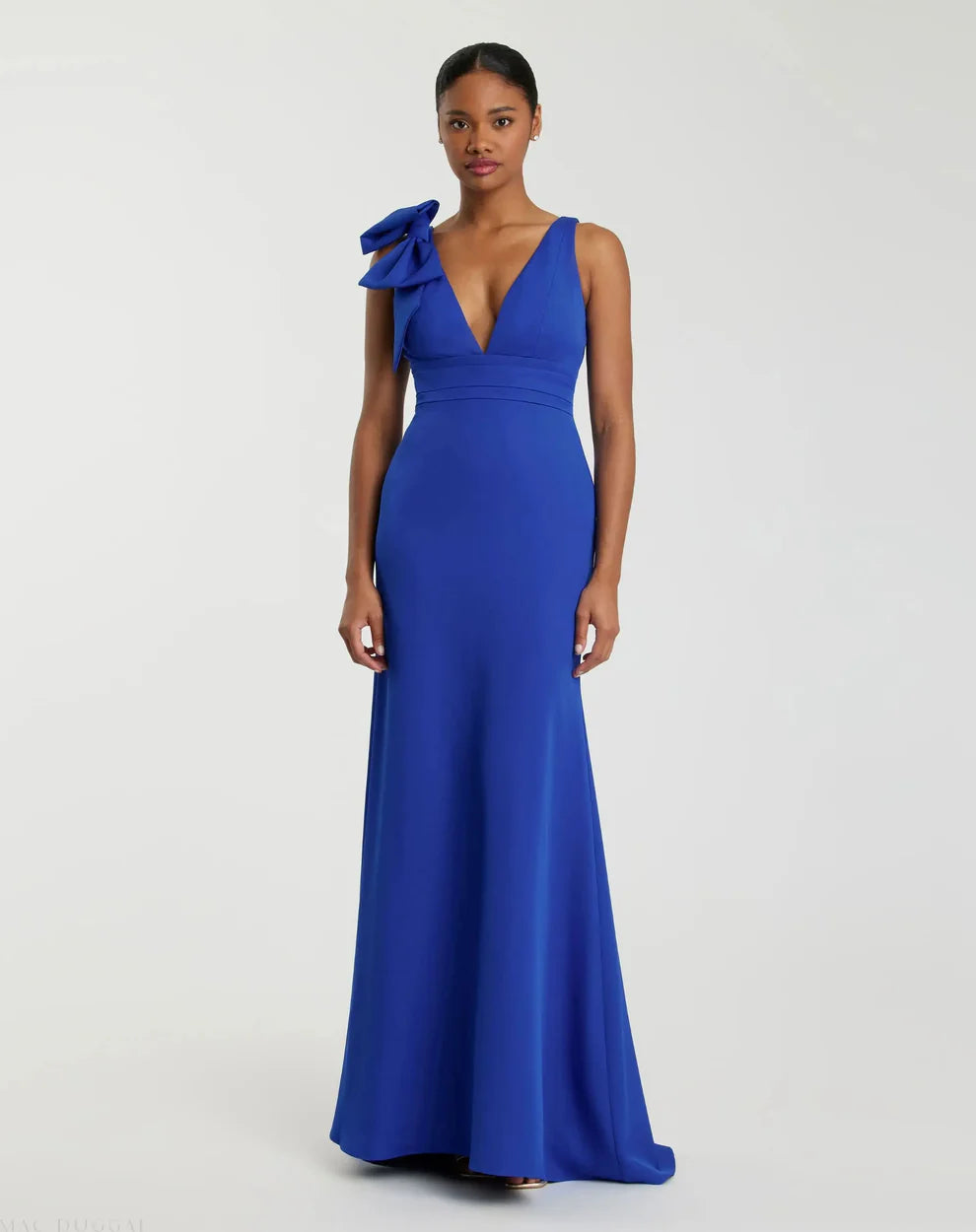 Mac Duggal 49454 Sleeveless V Neck Bow Detail Mermaid Gown