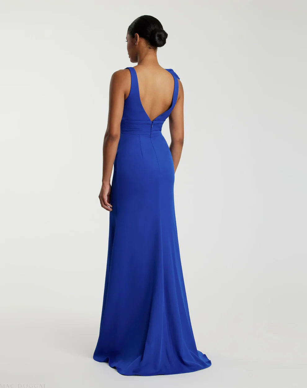 Mac Duggal 49454 Sleeveless V Neck Bow Detail Mermaid Gown