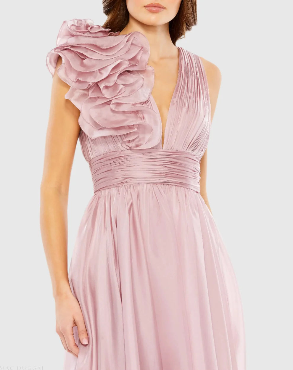 Mac Duggal 49494 Sleeveless Chiffon A-Line Tea Length Cocktail Dress
