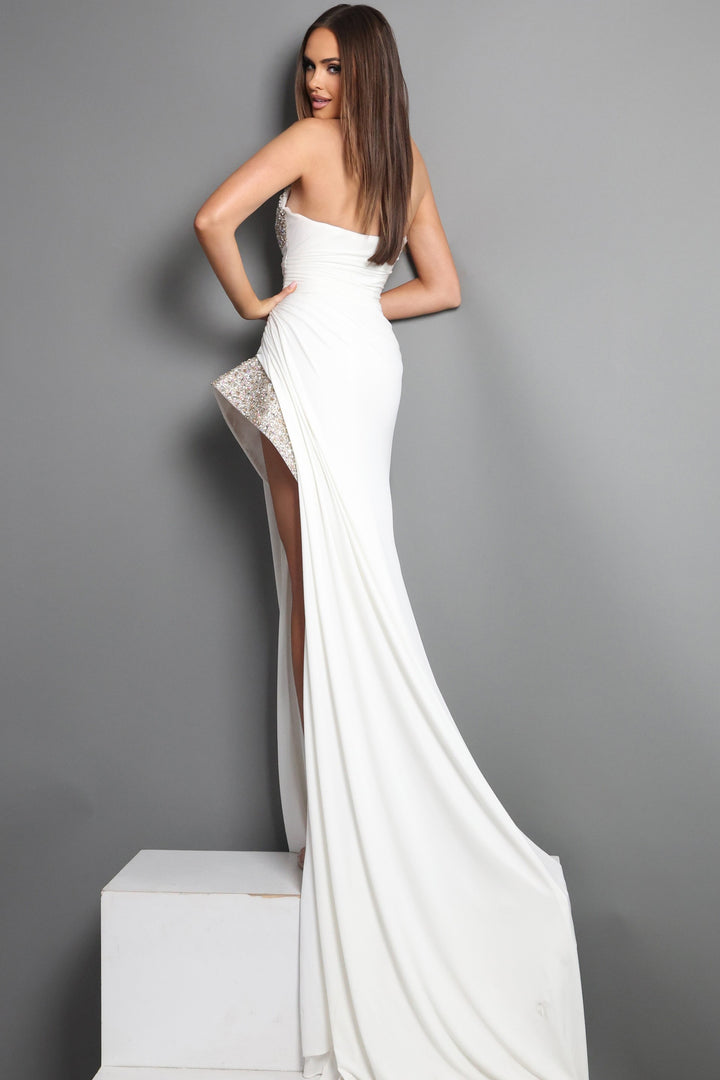 Jovani 49577 Strapless Sleeveless Crystal-Embellished Beaded Bodice Bridal Dress