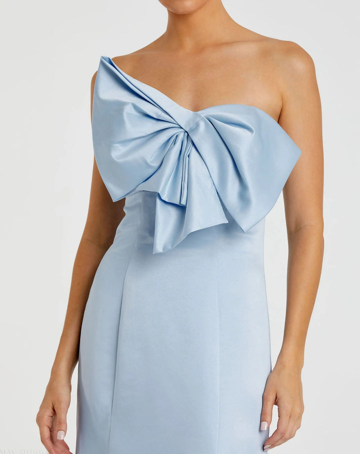 Mac Duggal 49701 Light Blue Strapless Bow Mermaid Gown