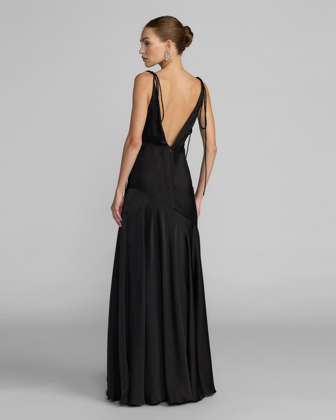 Mac Duggal 49914 Charmeuse Cowl Gown With Thin Bow Straps Dress - FOSTANI.com