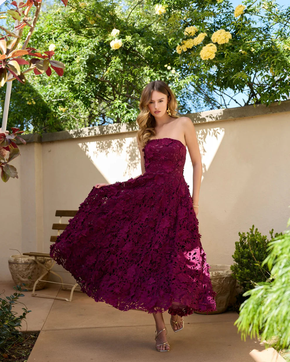 Mac Duggal 50118 Strapless Floral Embroidered Lace A-Line Dress