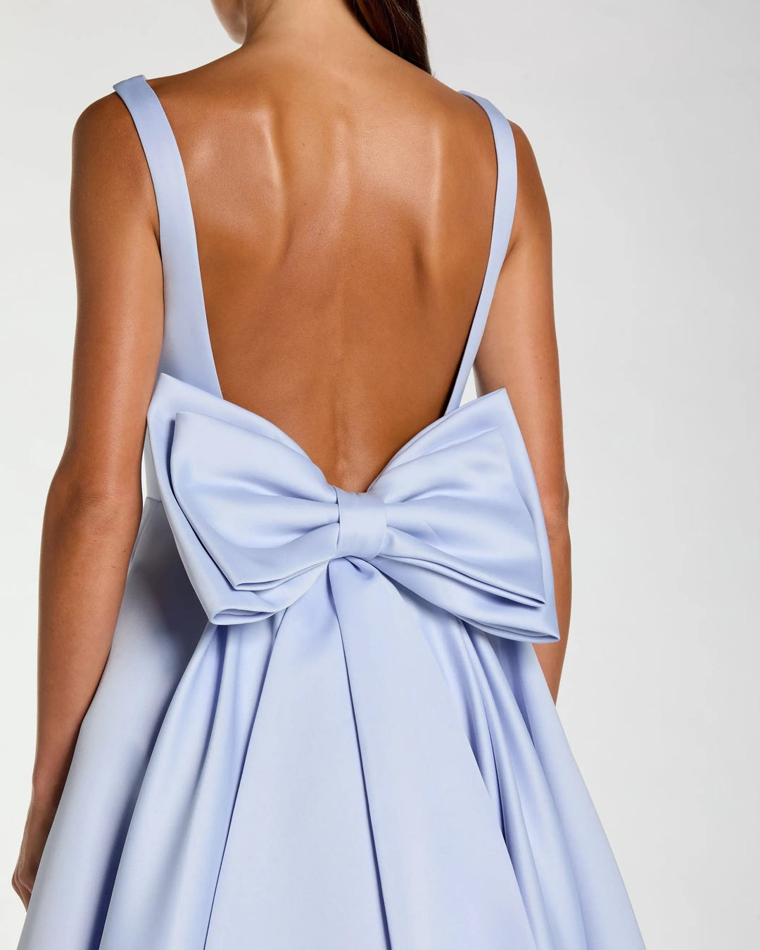 Purple Bow Back A Line Midi Dress - FOSTANI.com