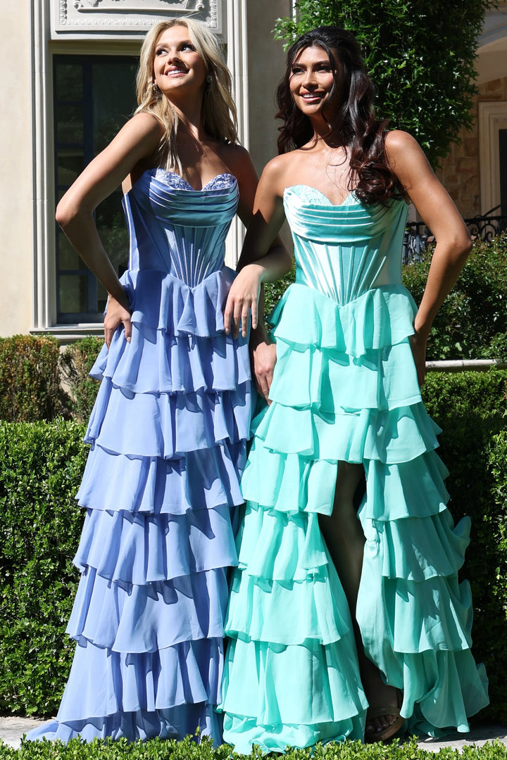 Jovani 50234 Strapless Ruffled Slit Prom Dress 2026