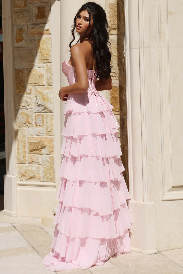 Jovani 50234 Strapless Ruffled Slit Prom Dress 2026