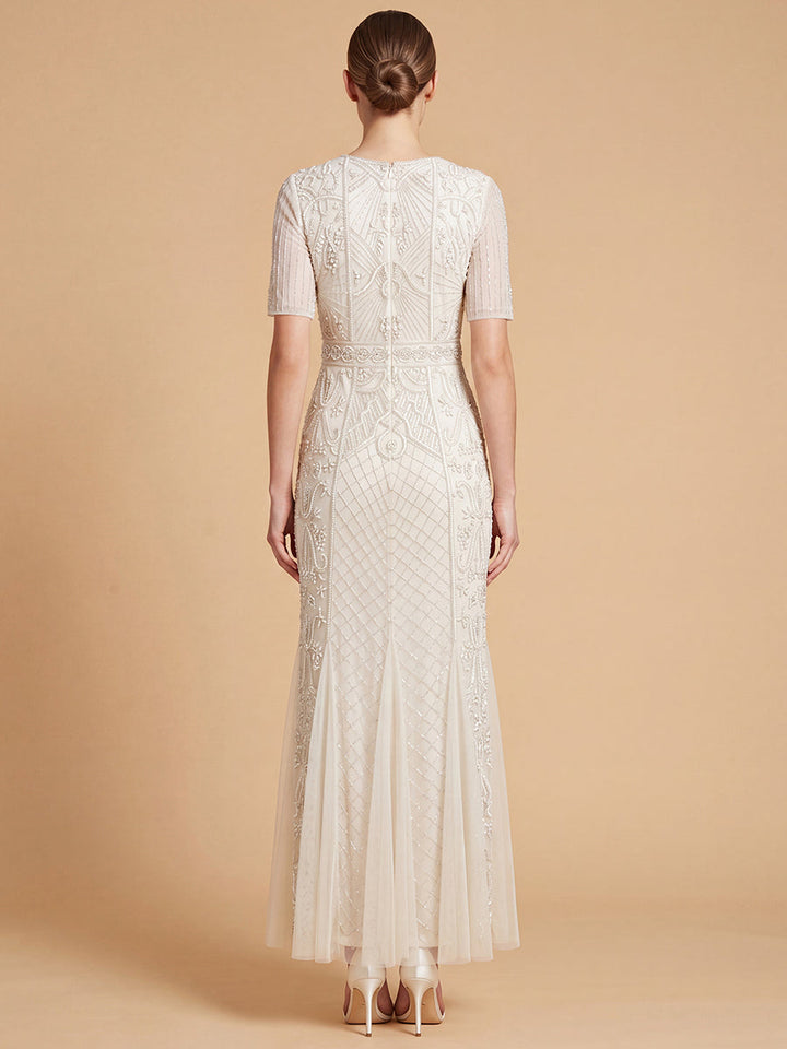 Lara 51221 Embellished Bridal Gown with Cape Sleeves