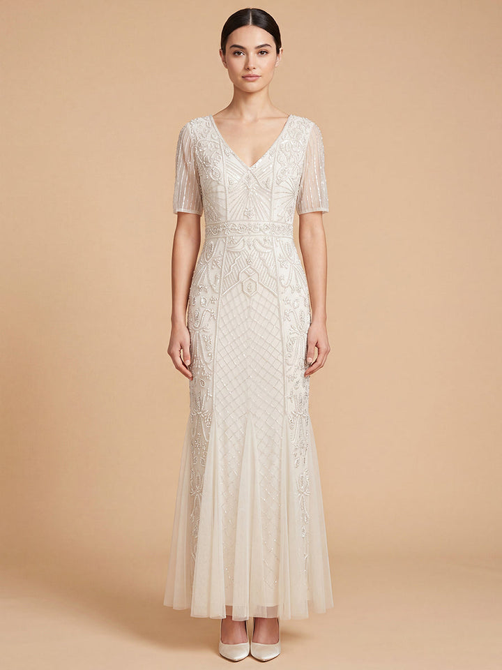 Lara 51221 Embellished Bridal Gown with Cape Sleeves