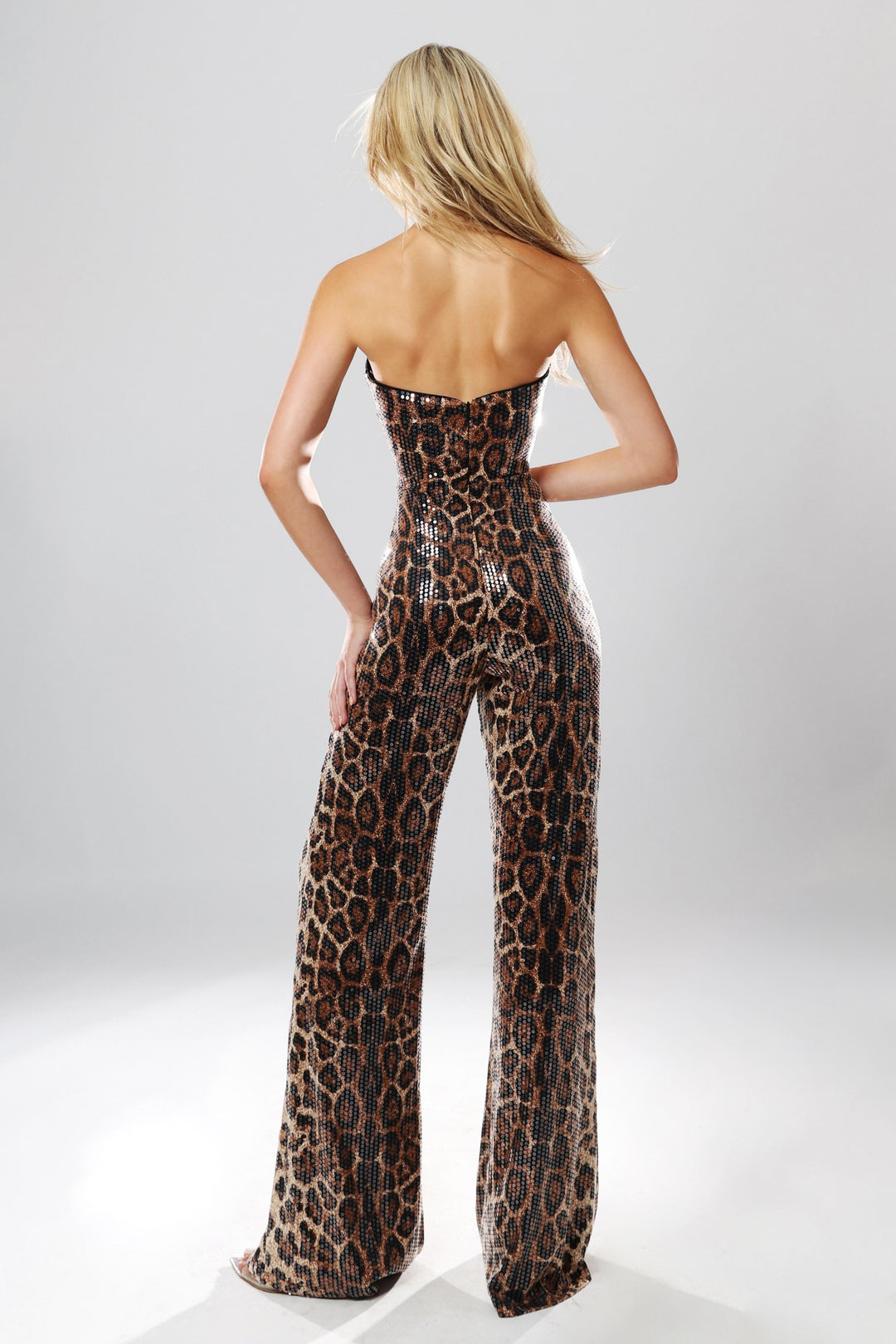 Jovani 54171 Strapless Sleeveless Corset Cocktail Jumpsuit