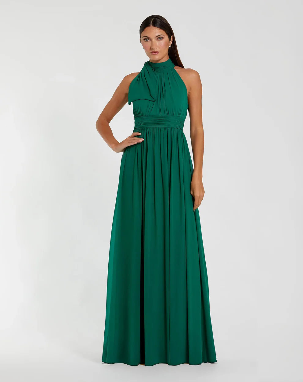 Mac Duggal 55035 High Neck Chiffon Gown