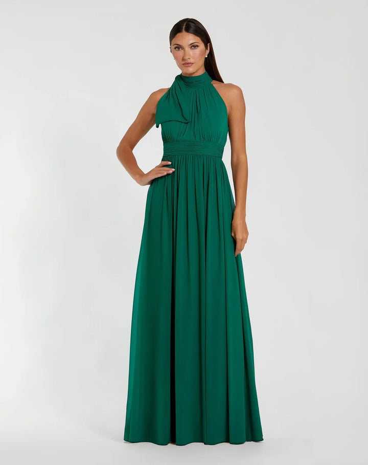 Mac Duggal 55035 High Neck Chiffon Gown