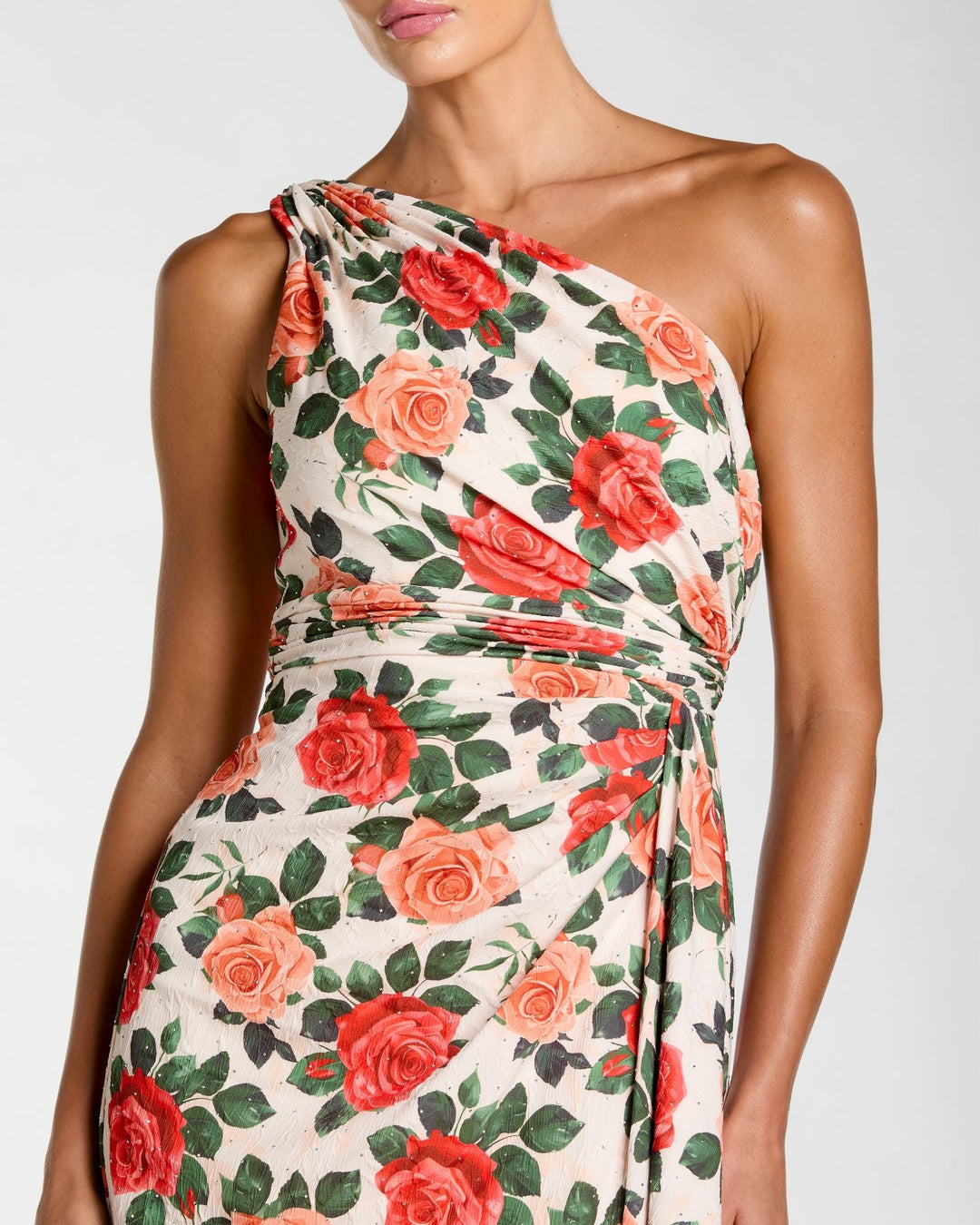 Mac Duggal 56297 Multicolor Floral One Shoulder Slit Gown - FOSTANI.com