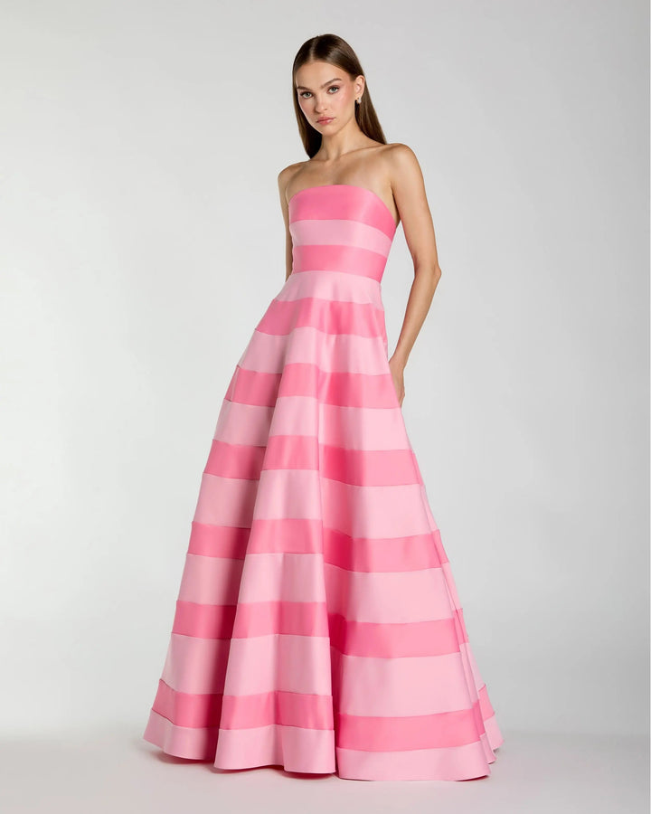 Mac Duggal 56353 Strapless Satin Ballgown With Pockets
