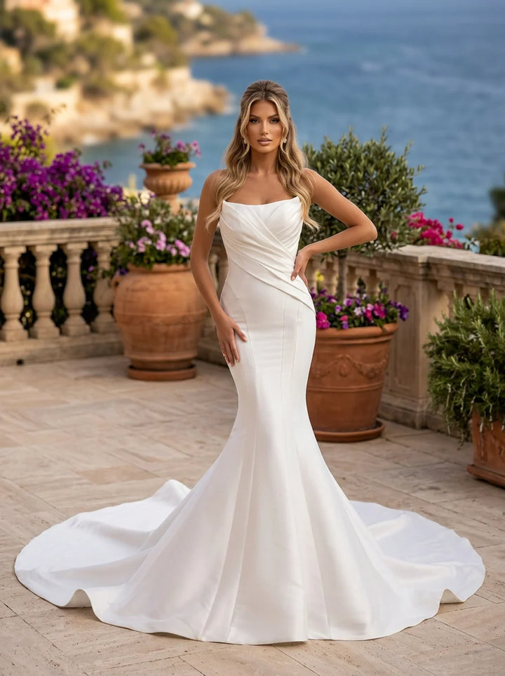 Clarisse 600506 Mermaid Detachable Floral Cape Bridal Dress