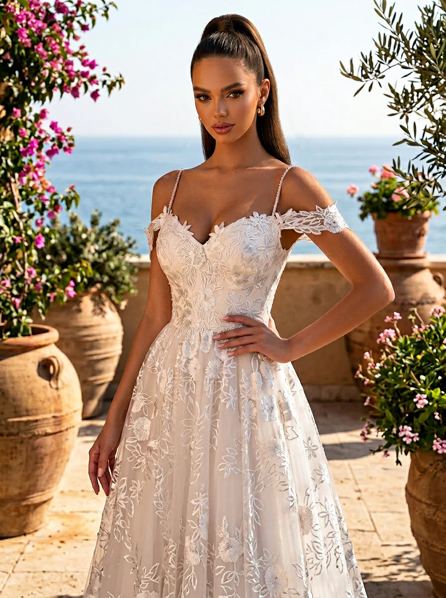 Clarisse 600548 Cold Shoulder Bridal Dress
