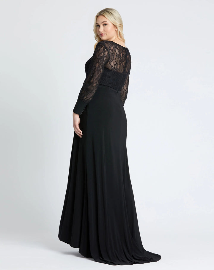 Mac Duggal 67143 Black Sequin Lace Evening Gown