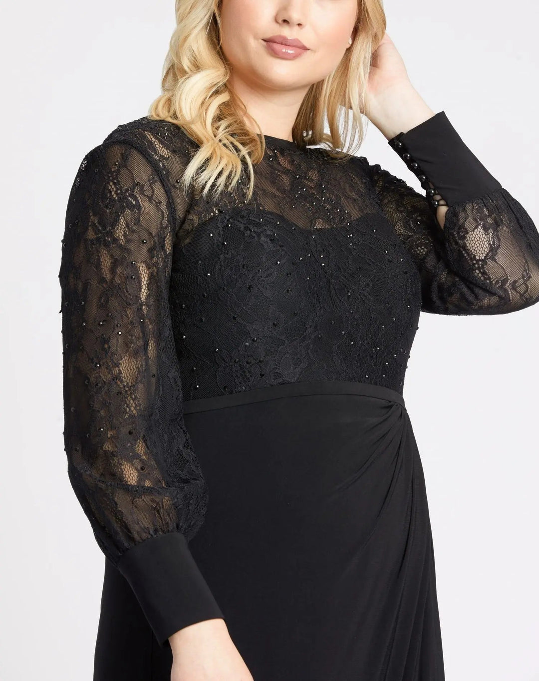 Mac Duggal 67143 Black Sequin Lace Evening Gown