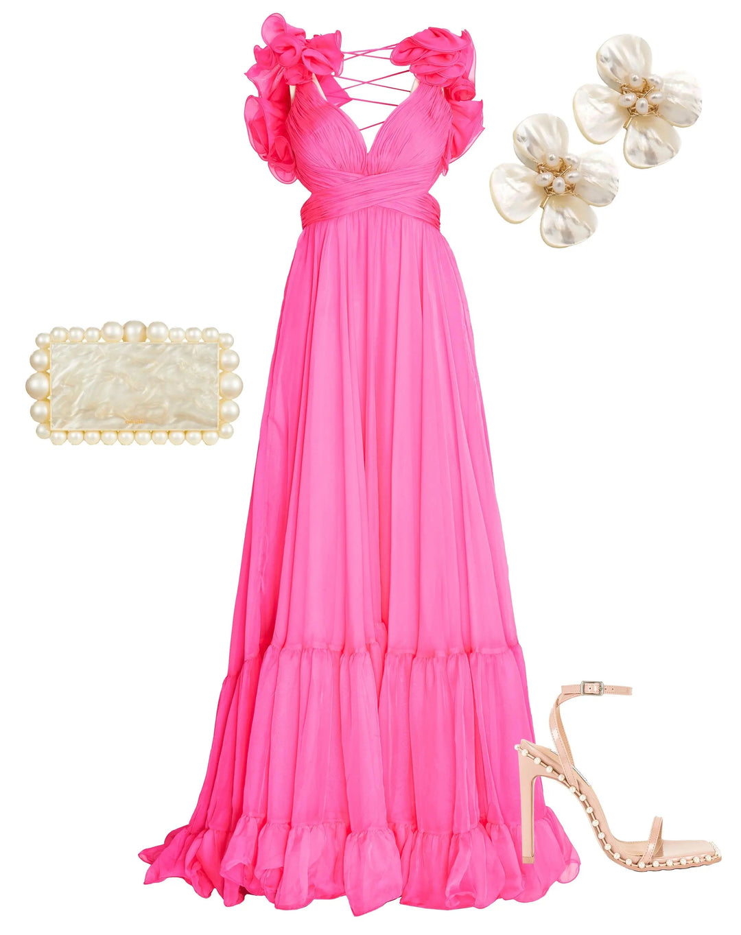 Mac Duggal 67911 Ruffle Tiered Cut-Out Chiffon Gown