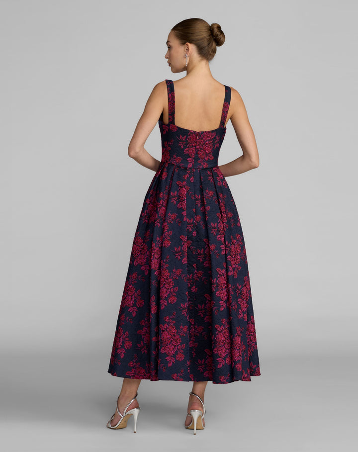Mac Duggal 68625 Brocade Floral A-Line Dress With Pockets