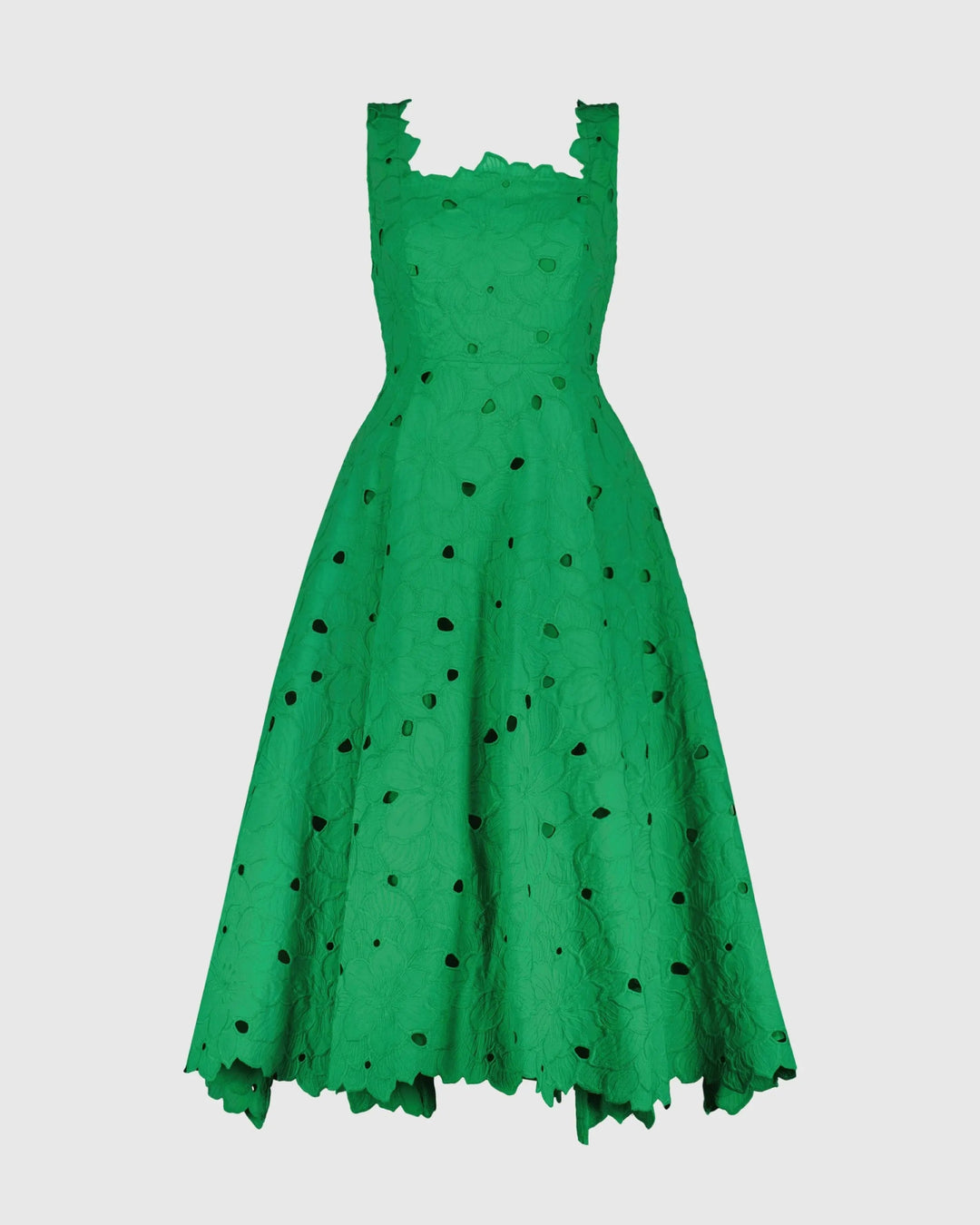Mac Duggal 69096 Embroidered Cotton A-Line Midi Dress