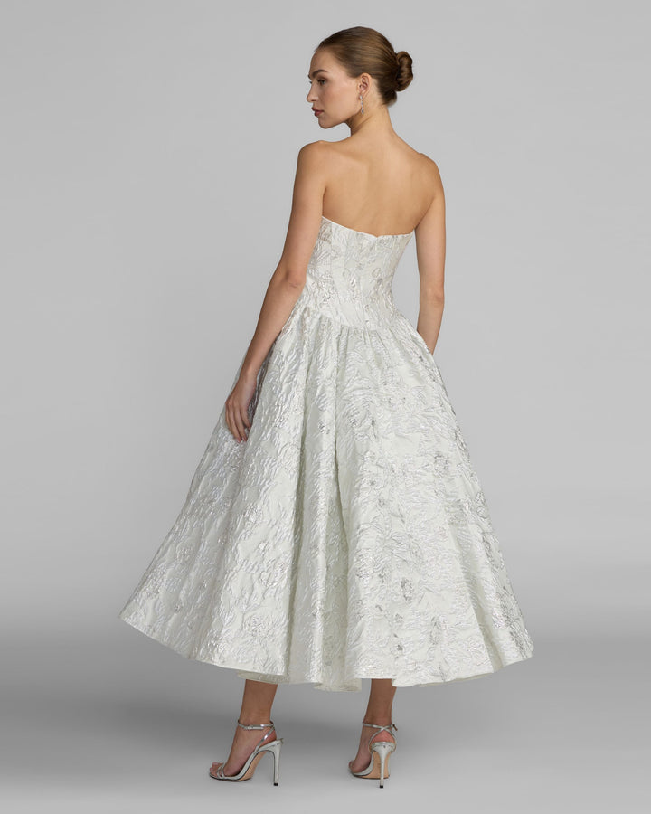 Mac Duggal 69146 Strapless Brocade Tea Length Dress