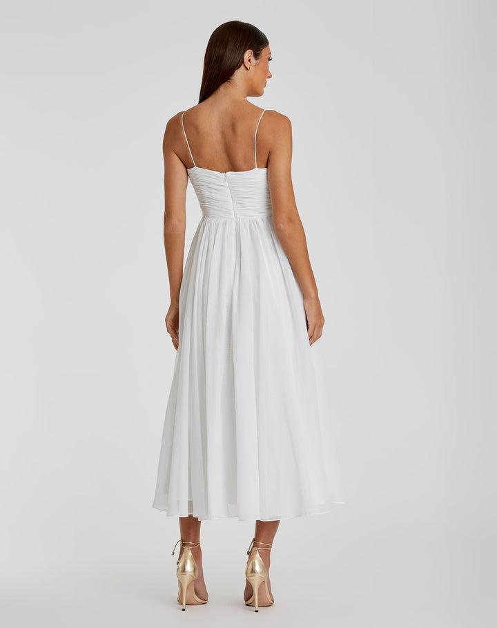 Mac Duggal 70099 Faux Wrap Sleeveless Flowy Midi Dress