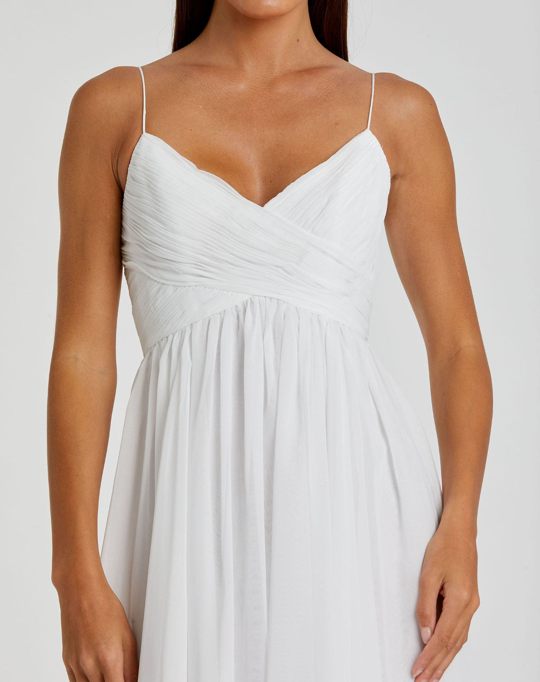 Mac Duggal 70099 Faux Wrap Sleeveless Flowy Midi Dress
