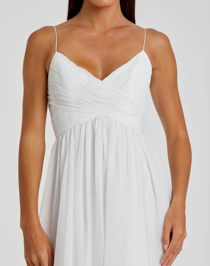 Mac Duggal 70099 Faux Wrap Sleeveless Flowy Midi Dress