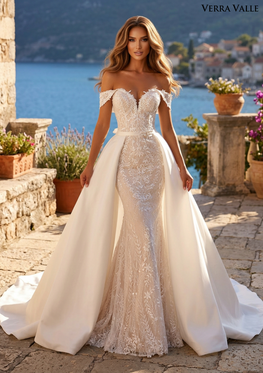 Clarisse 900404 Detachable Off-Shoulder Bridal Dress
