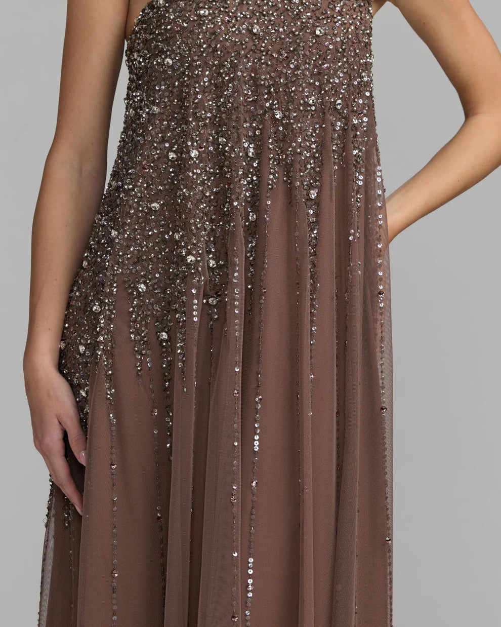 Mac Duggal 9224 One Shoulder Embellished Trapeze Dress