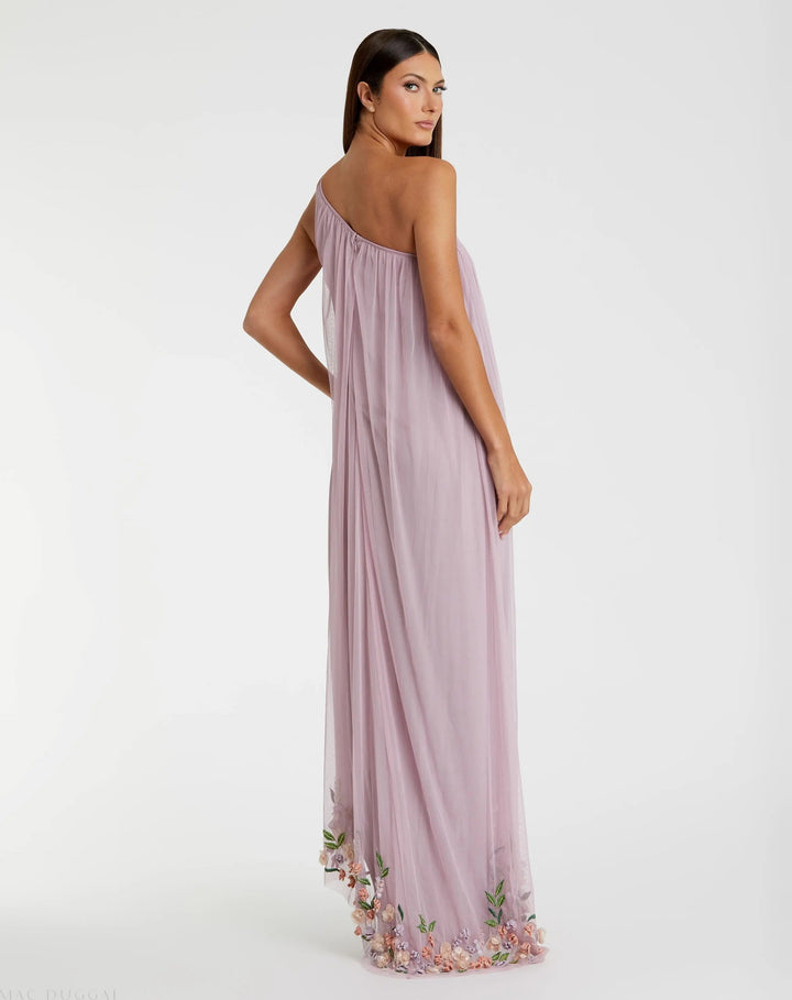 Mac Duggal 9236 One Shoulder Trapeze Embellished High Low Gown